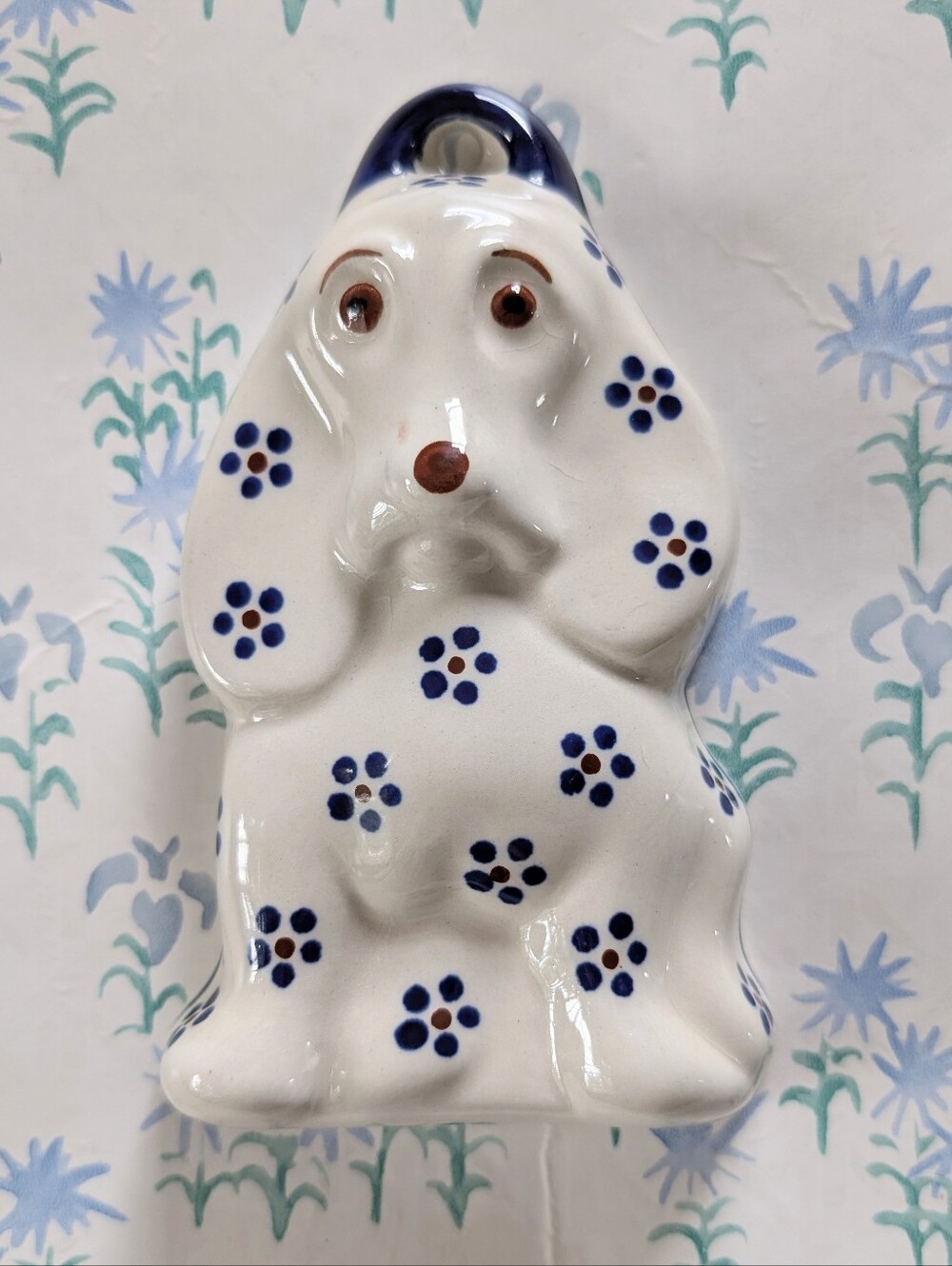 Vintage Boleslawiec Hound Dog Cookie Mold Poland Pottery Polish Ornament Plaque